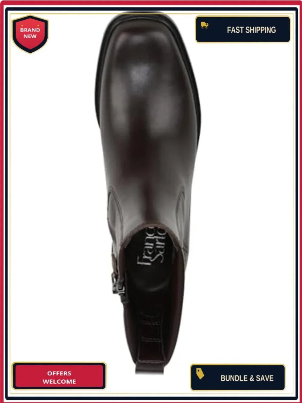 Franco Sarto Women's Ankle Bootie with Side Zipper, Block Heel